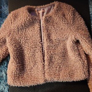 Dusty Pink Fluffy Coat